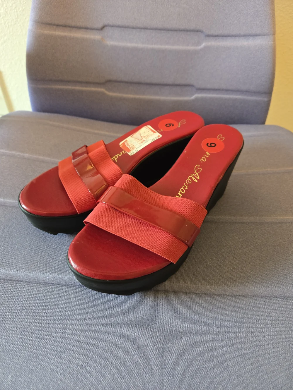 Y2K Red Women's Slide Wedge Sandals